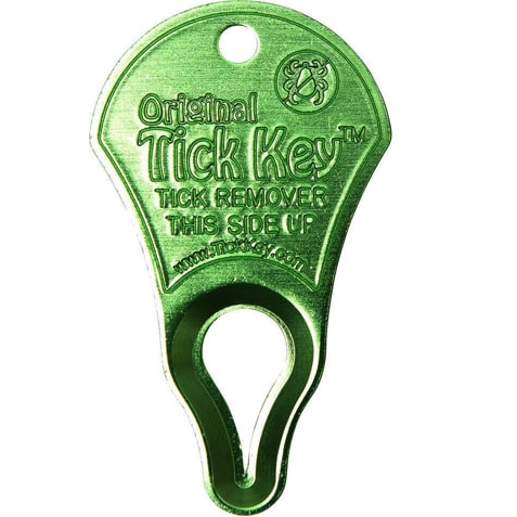 Green aluminum tick remover to remove all parts of the tick.